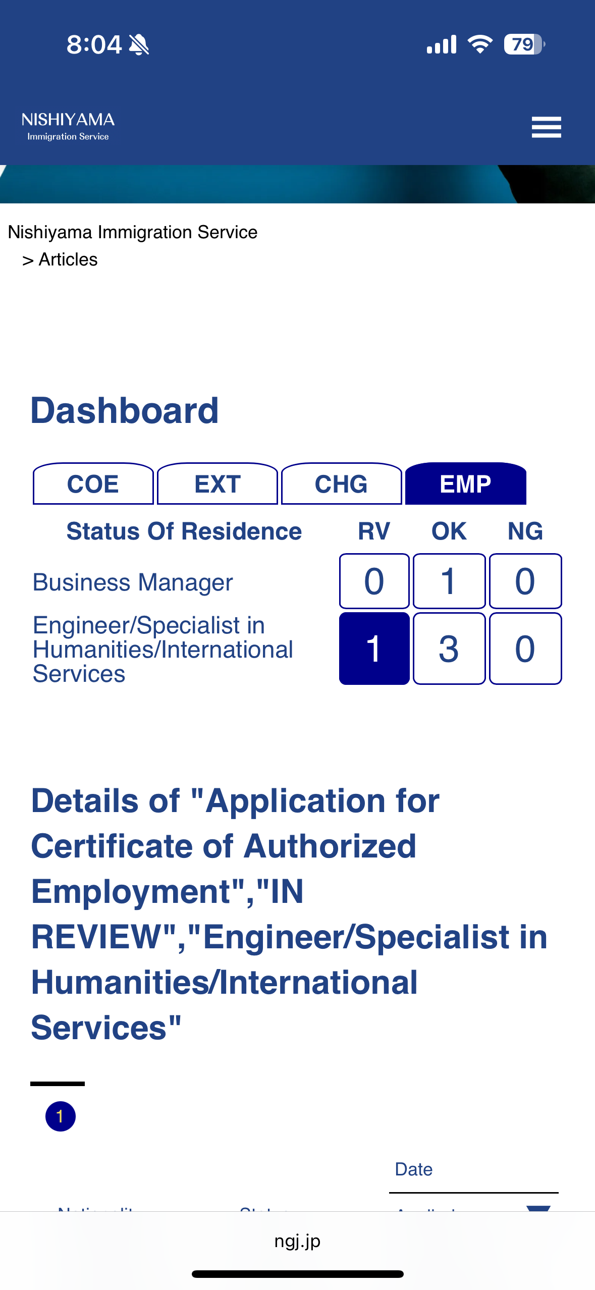 Application Status Inquiry 6